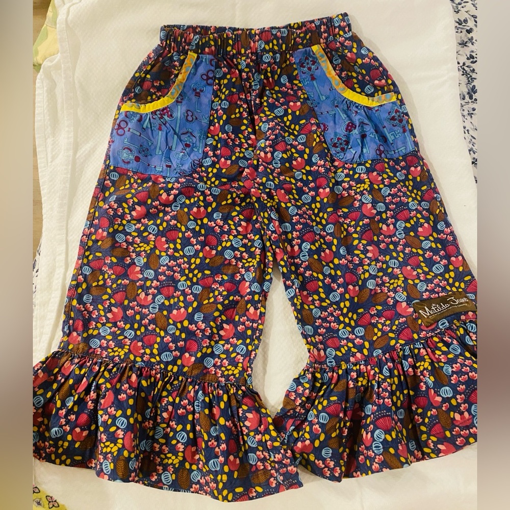 Rare Matilda Jane Mediterranean big Ruffle Pants size 4